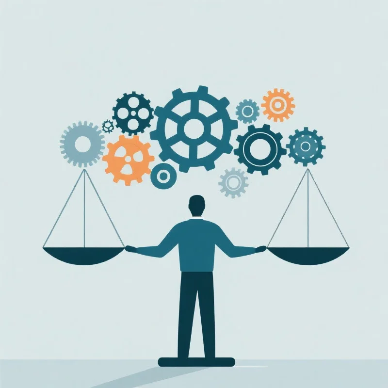 齿轮精密运转,象征着平衡与严谨的策略制定
